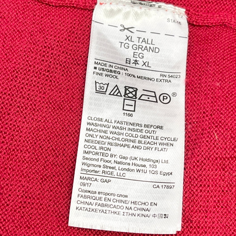 Gap Cardigan Sweater Extra Fine Merino Wool Size XL Tall Preppy Academia Classic - Picture 10 of 14